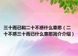 三十而已和二十不惑什么意思（二十不惑三十而已什么意思简介介绍）