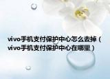 vivo手机支付保护中心怎么去掉（vivo手机支付保护中心在哪里）