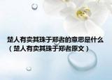 楚人有卖其珠于郑者的意思是什么（楚人有卖其珠于郑者原文）
