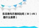 东北有句方言叫比吃（bi（chi） 是什么意思）