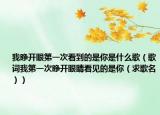 我睁开眼第一次看到的是你是什么歌（歌词我第一次睁开眼睛看见的是你（求歌名））