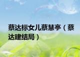 蔡达标女儿蔡慧亭（蔡达建结局）