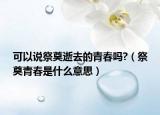 可以说祭奠逝去的青春吗?（祭奠青春是什么意思）