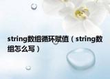 string数组循环赋值（string数组怎么写）