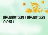 割礼是做什么的（割礼是什么简介介绍）