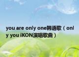 you are only one韩语歌（only you iKON演唱歌曲）