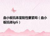 血小板抗体呈阳性要紧吗（血小板抗体IgG）