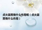 点火装置有什么作用呢（点火装置有什么作用）