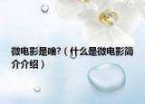 微电影是啥?（什么是微电影简介介绍）