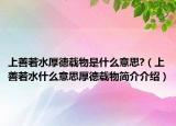上善若水厚德载物是什么意思?（上善若水什么意思厚德载物简介介绍）