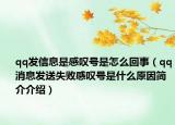 qq发信息是感叹号是怎么回事（qq消息发送失败感叹号是什么原因简介介绍）