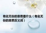 有名无份的意思是什么（有名无份的意思反义词）