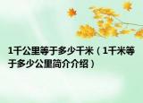 1千公里等于多少千米（1千米等于多少公里简介介绍）