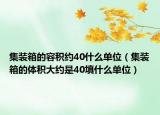 集装箱的容积约40什么单位（集装箱的体积大约是40填什么单位）