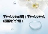 子什么父的成语（子什么父什么成语简介介绍）