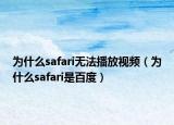 为什么safari无法播放视频（为什么safari是百度）