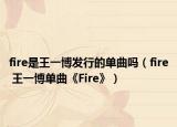 fire是王一博发行的单曲吗（fire 王一博单曲《Fire》）