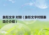 象形文字 对照（象形文字对照表简介介绍）