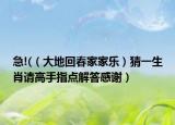 急!(（大地回春家家乐 ) 猜一生肖请高手指点解答感谢）