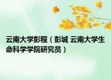 云南大学彭程（彭城 云南大学生命科学学院研究员）