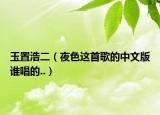 玉置浩二（夜色这首歌的中文版谁唱的..）
