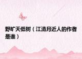 野旷天低树（江清月近人的作者是谁）