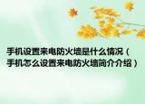 手机设置来电防火墙是什么情况（手机怎么设置来电防火墙简介介绍）