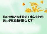 你对我承诺太多歌词（我欠你的承诺太多这歌曲叫什么名字）