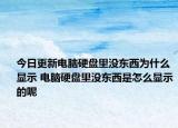 今日更新电脑硬盘里没东西为什么显示 电脑硬盘里没东西是怎么显示的呢