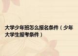 大学少年班怎么报名条件（少年大学生报考条件）