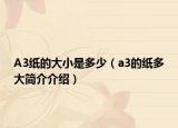 A3纸的大小是多少（a3的纸多大简介介绍）