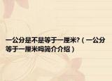一公分是不是等于一厘米?（一公分等于一厘米吗简介介绍）