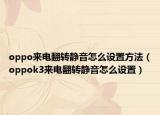 oppo来电翻转静音怎么设置方法（oppok3来电翻转静音怎么设置）