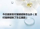 今日更新支付宝转错账怎么办（支付宝转错账了怎么退回）
