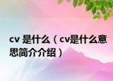 cv 是什么（cv是什么意思简介介绍）