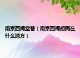 南京西祠堂巷（南京西祠胡同在什么地方）