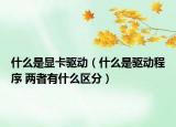 什么是显卡驱动（什么是驱动程序 两者有什么区分）