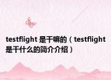 testflight 是干嘛的（testflight是干什么的简介介绍）