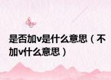 是否加v是什么意思（不加v什么意思）