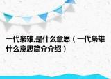 一代枭雄,是什么意思（一代枭雄什么意思简介介绍）