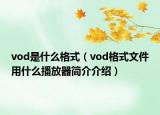 vod是什么格式（vod格式文件用什么播放器简介介绍）