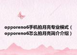 opporeno6手机拍月亮专业模式（opporeno6怎么拍月亮简介介绍）