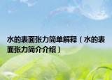 水的表面张力简单解释（水的表面张力简介介绍）