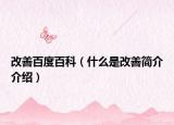 改善百度百科（什么是改善简介介绍）
