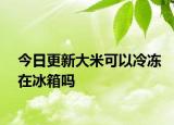 今日更新大米可以冷冻在冰箱吗