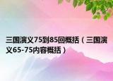三国演义75到85回概括（三国演义65-75内容概括）