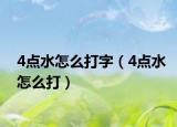 4点水怎么打字（4点水怎么打）