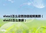 vivos1怎么设置微信视频美颜（vivoS1怎么录屏）