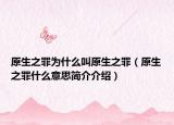 原生之罪为什么叫原生之罪（原生之罪什么意思简介介绍）