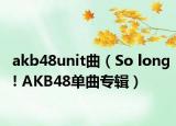 akb48unit曲（So long! AKB48单曲专辑）